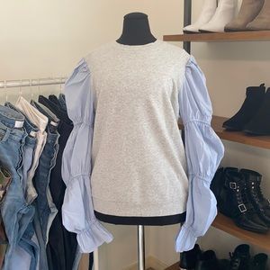 Treasure & Bond Long Sleeve Sweatshirt Top W/ Sleeve Detail | Size M